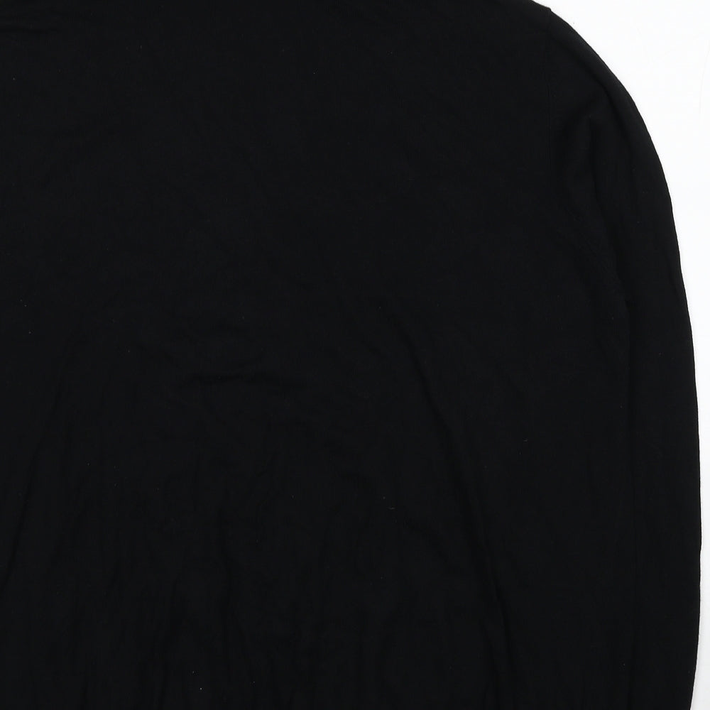 Marks and Spencer Mens Black Roll Neck Cotton Pullover Jumper Size 2XL