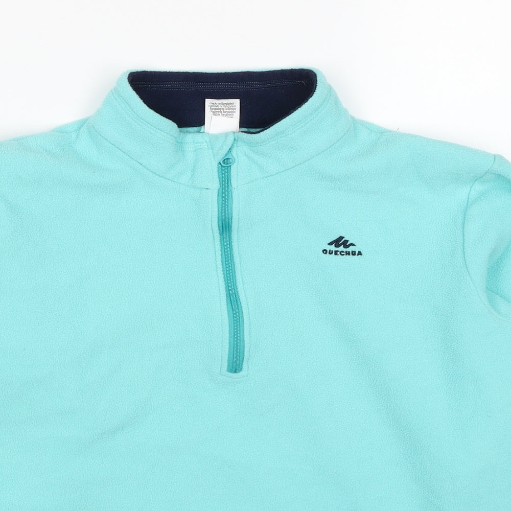 DECATHLON Girls Blue Polyester Pullover Sweatshirt One Size Pullover