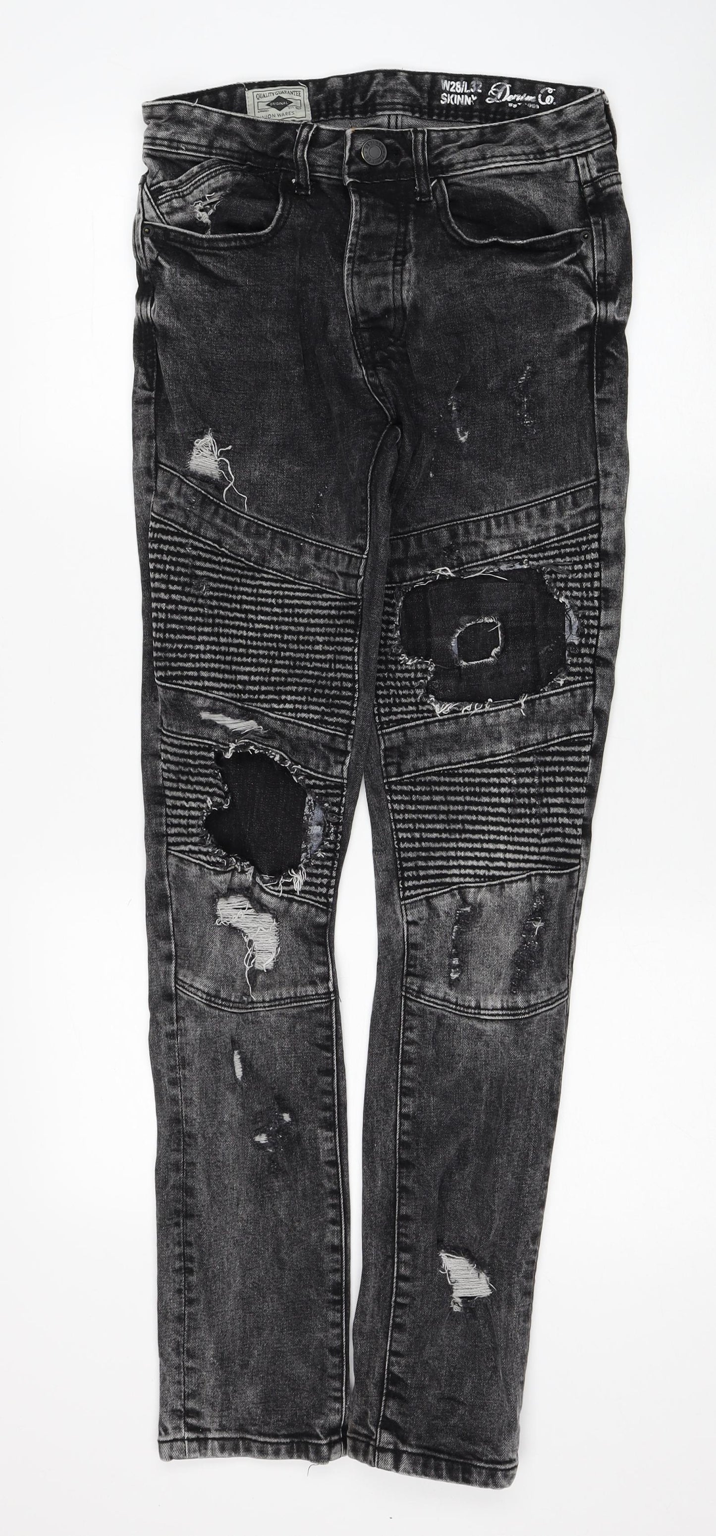 Denim & Co. Mens Black Cotton Skinny Jeans Size 28 in L32 in Slim Zip