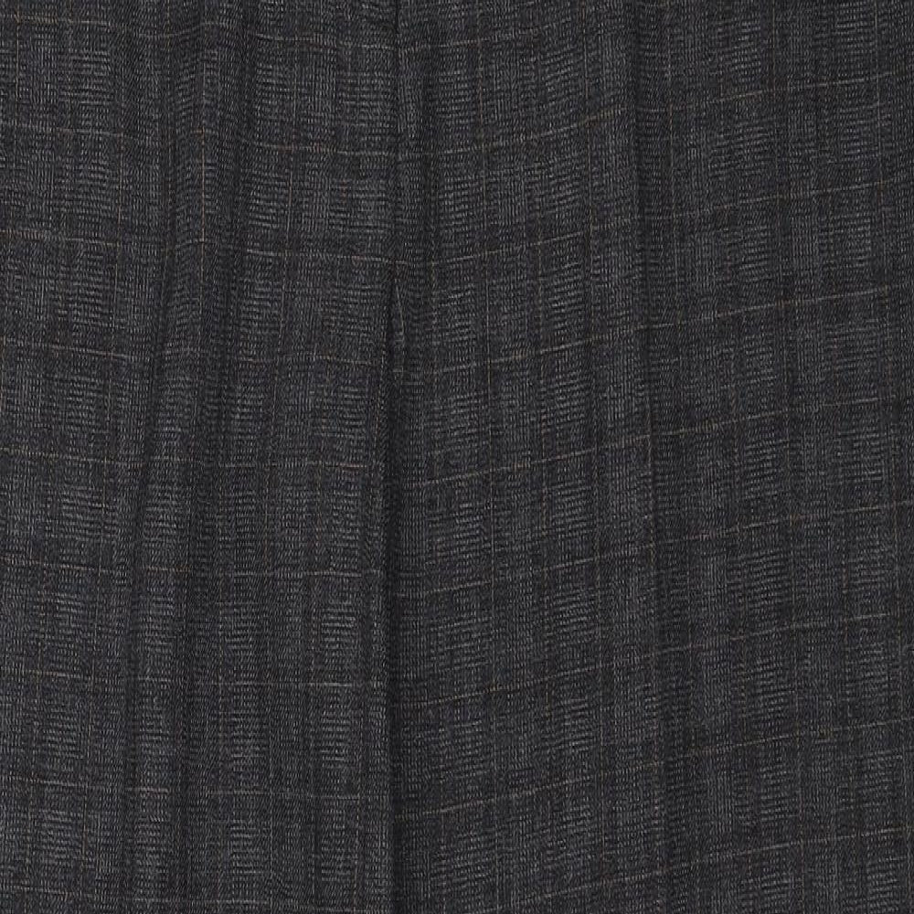 EWM Womens Grey Geometric Polyester Trousers Size 18 Regular Zip