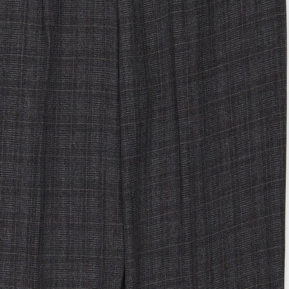 EWM Womens Grey Geometric Polyester Trousers Size 18 Regular Zip
