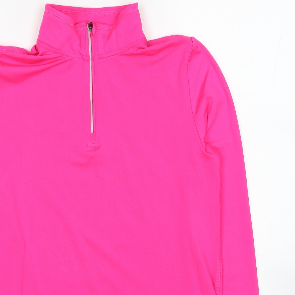 Crivit Womens Pink Polyester Basic Casual Size M High Neck Pullover