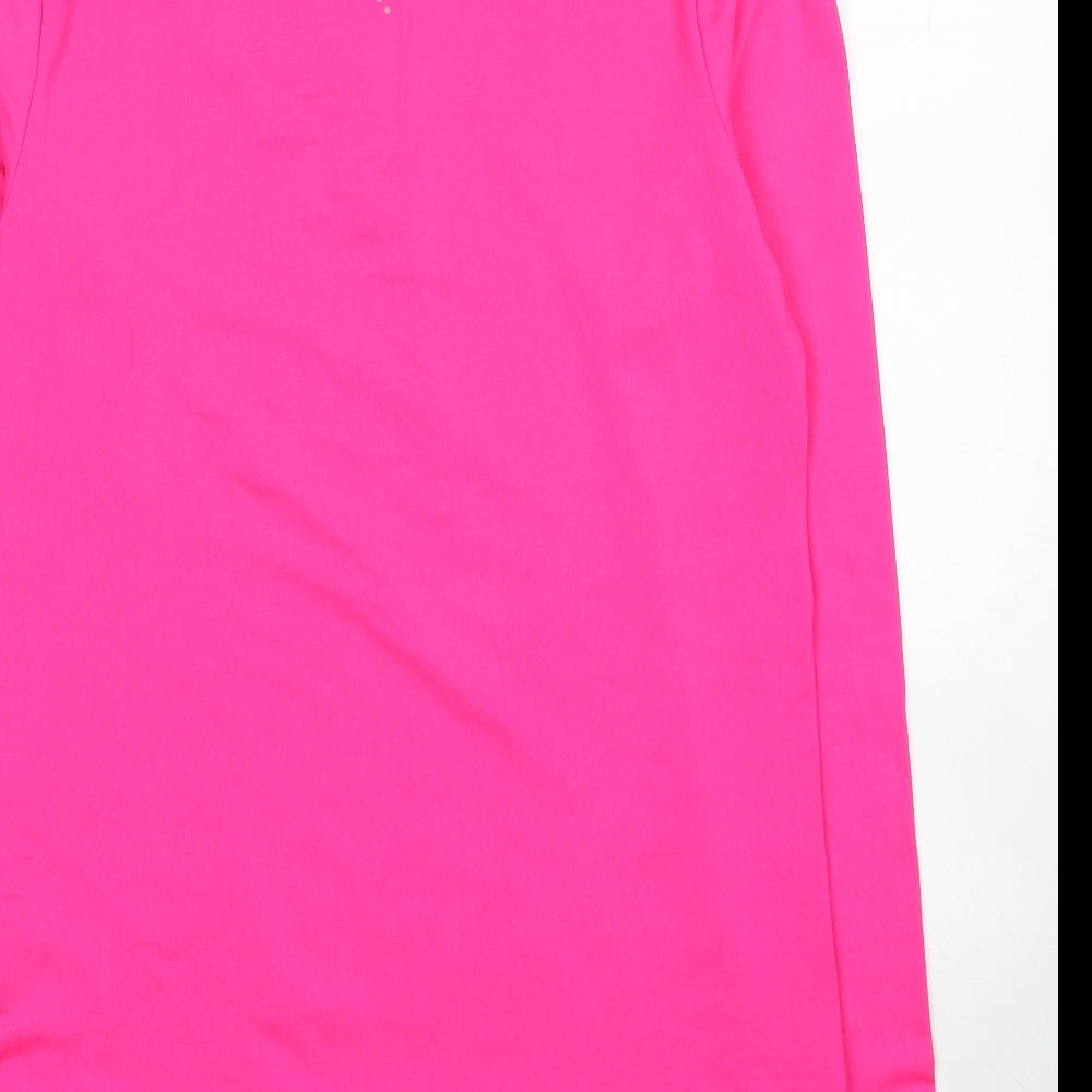 Crivit Womens Pink Polyester Basic Casual Size M High Neck Pullover