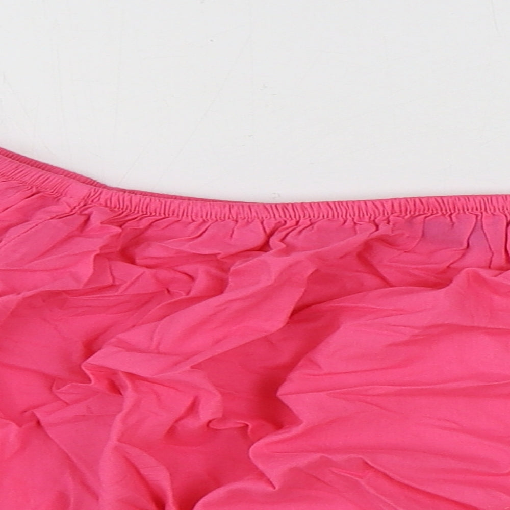 Marks and Spencer Womens Pink 100% Cotton Cropped Blouse Size 14 Boat Neck
