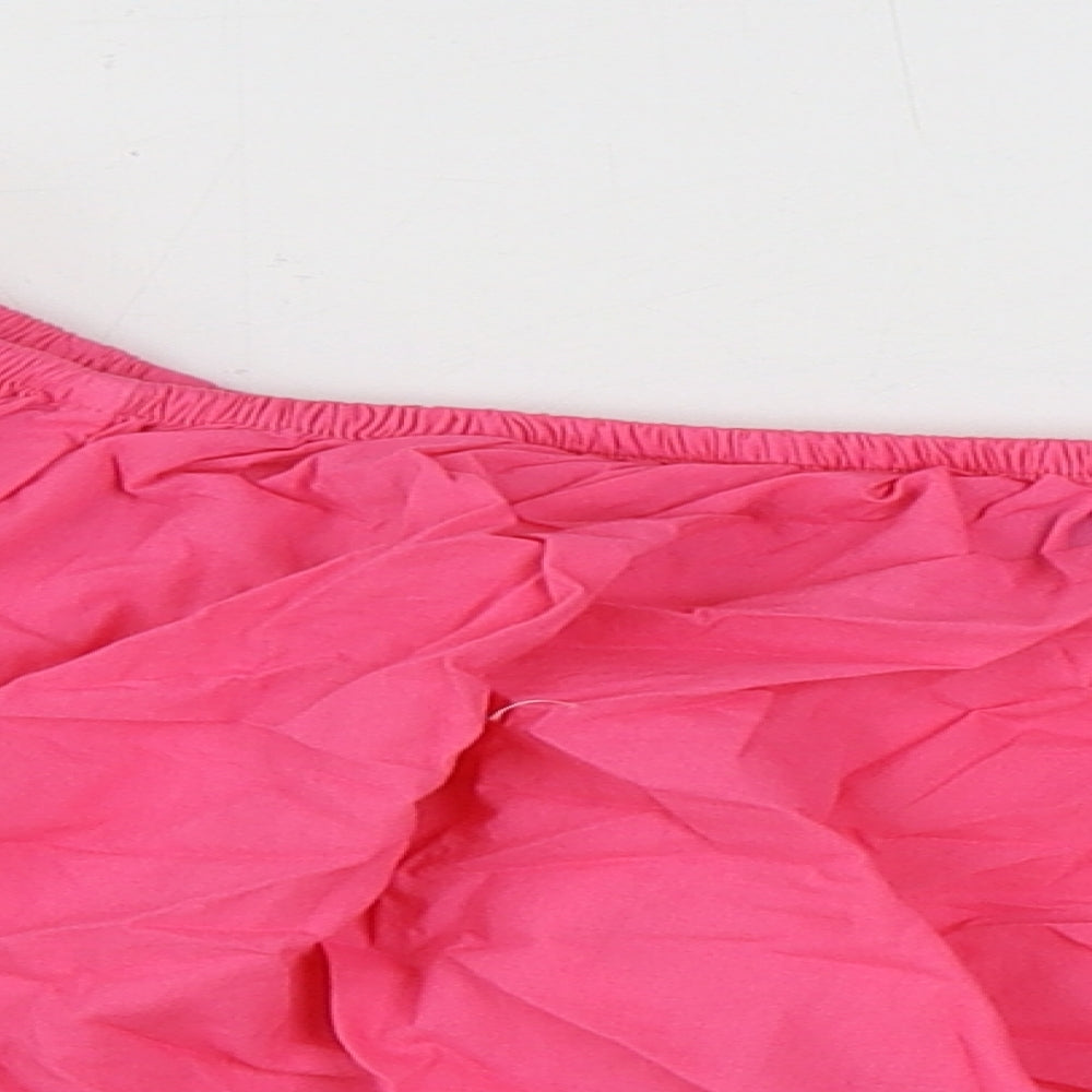 Marks and Spencer Womens Pink 100% Cotton Cropped Blouse Size 16 Boat Neck - Flower Detail