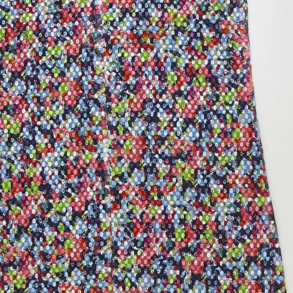 Marks and Spencer Womens Multicoloured Floral Polyester Slip Dress Size 20 V-Neck Zip
