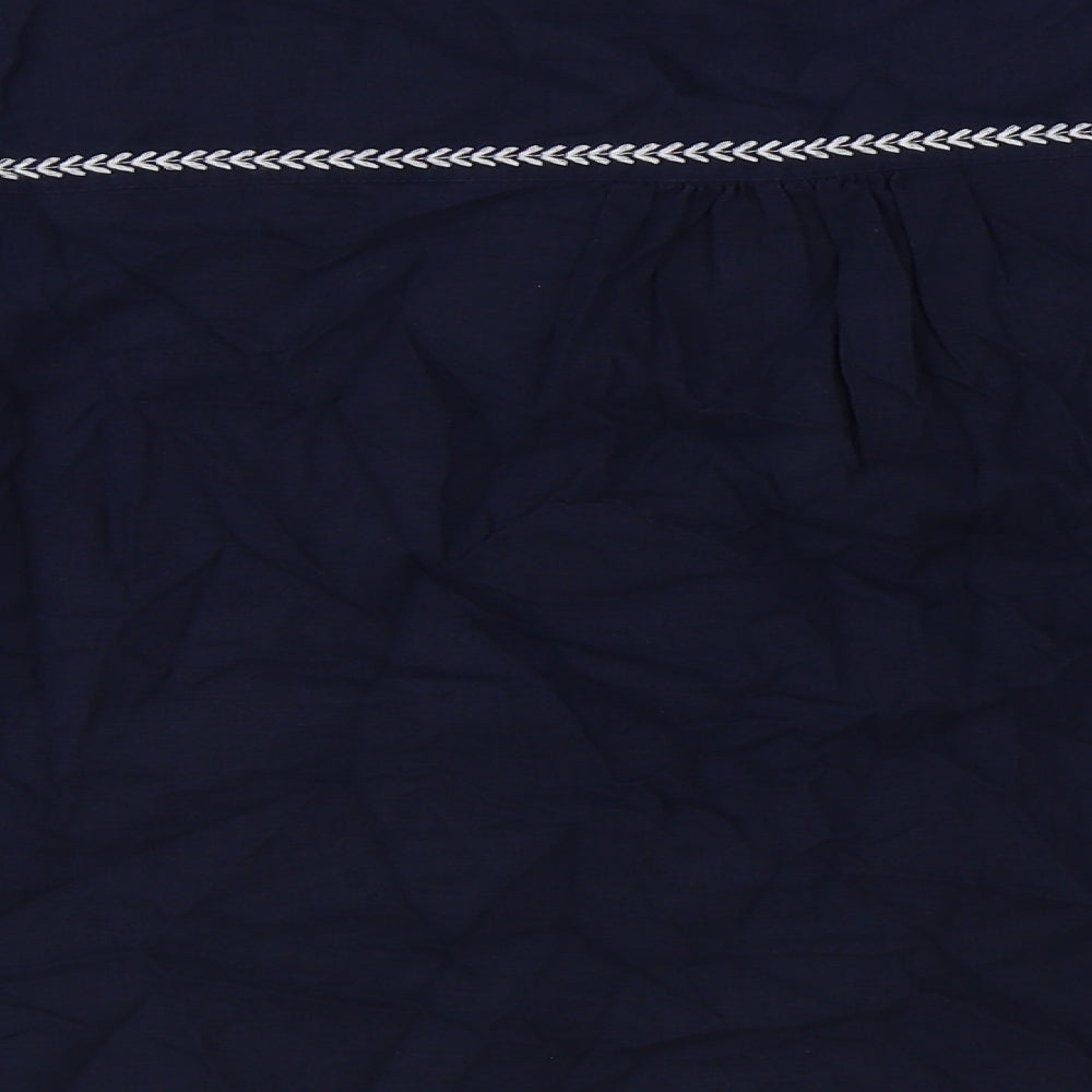 Marks and Spencer Womens Blue Flax Basic Button-Up Size 12 V-Neck