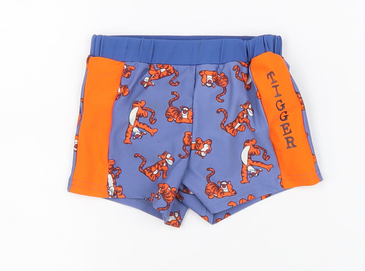 George Boys Blue Geometric Polyester Cropped Trousers Size 6-9 Months