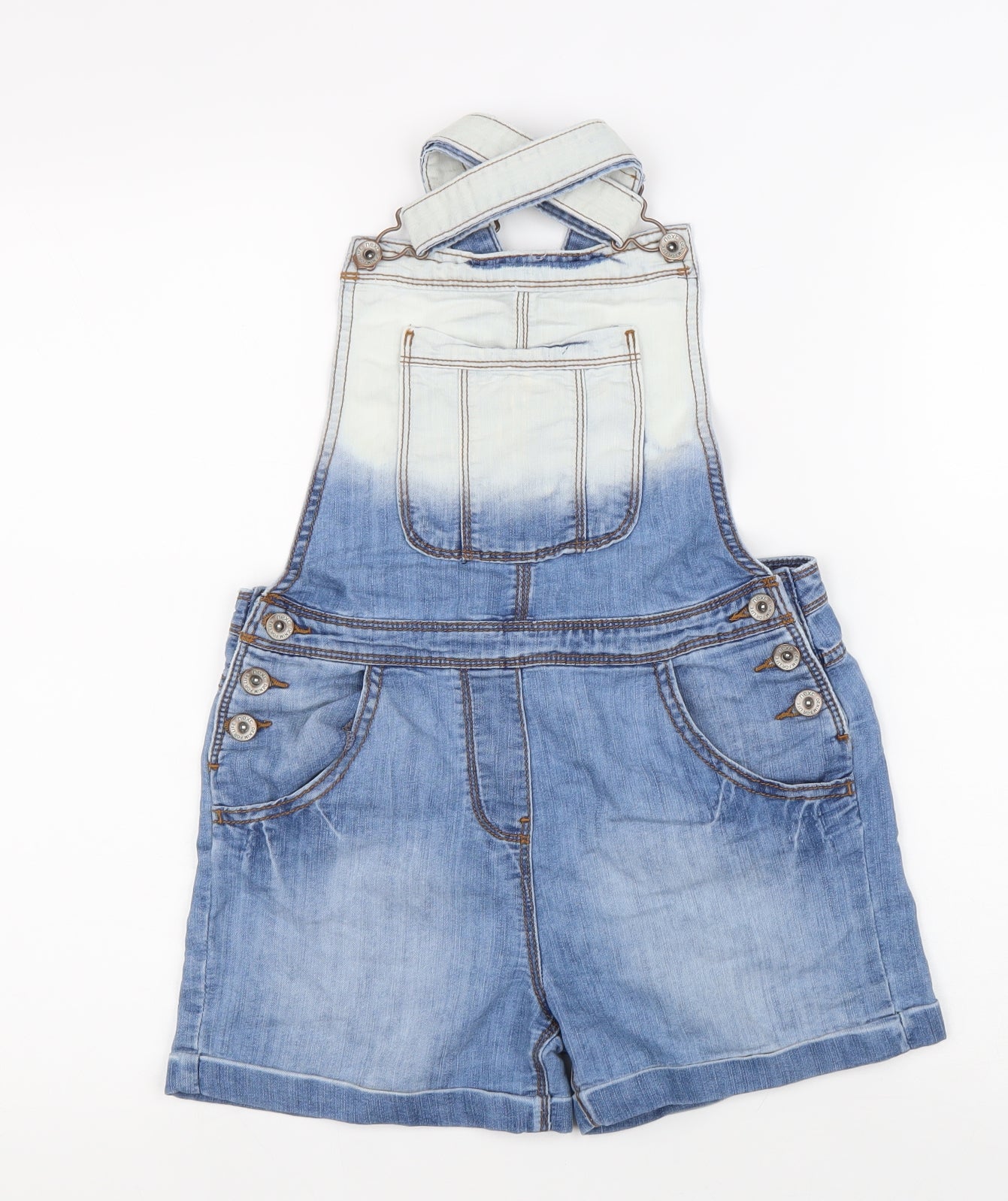NEXT Girls Blue Cotton Shorts One-Piece Size 10 Years Button