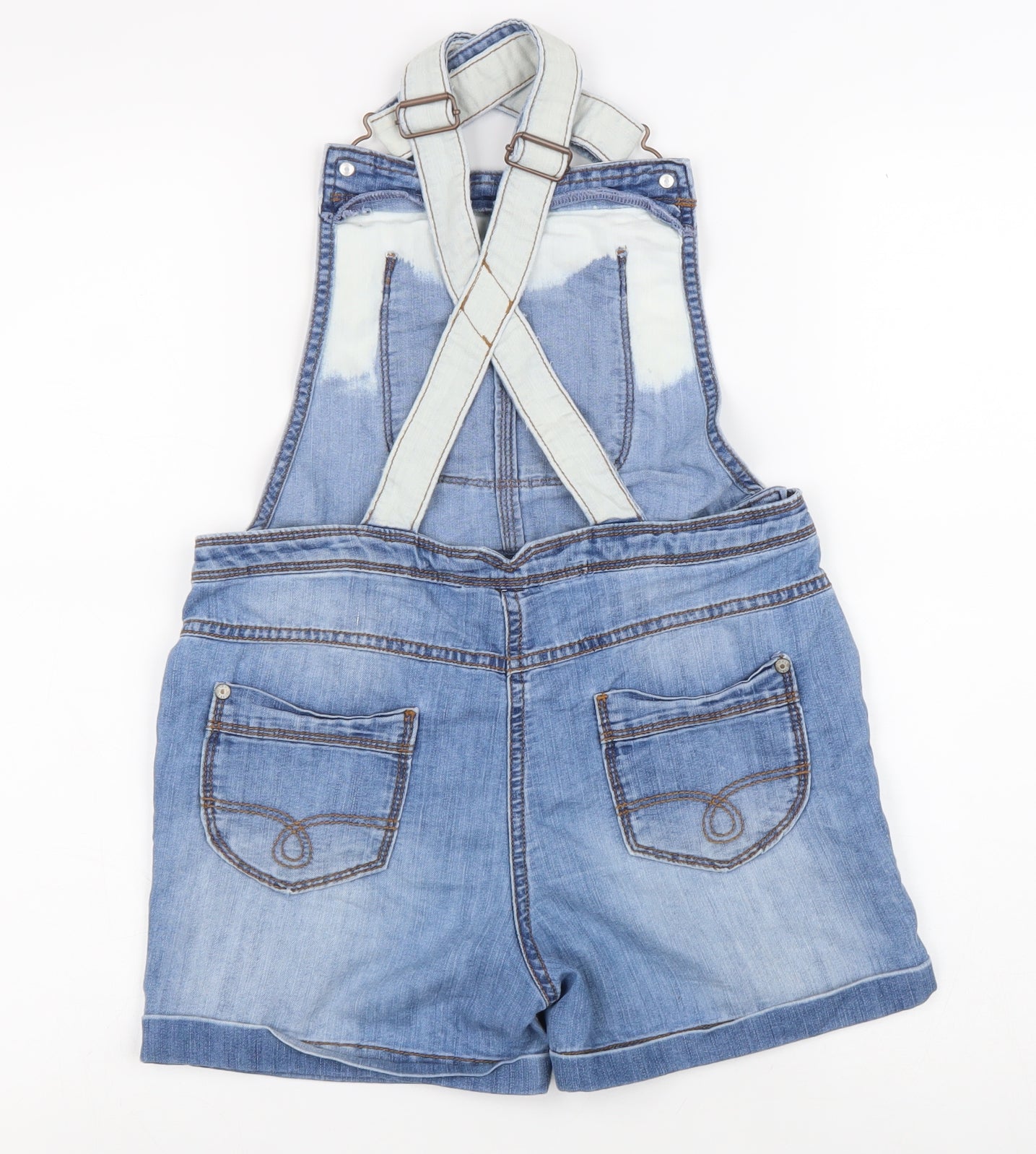 NEXT Girls Blue Cotton Shorts One-Piece Size 10 Years Button