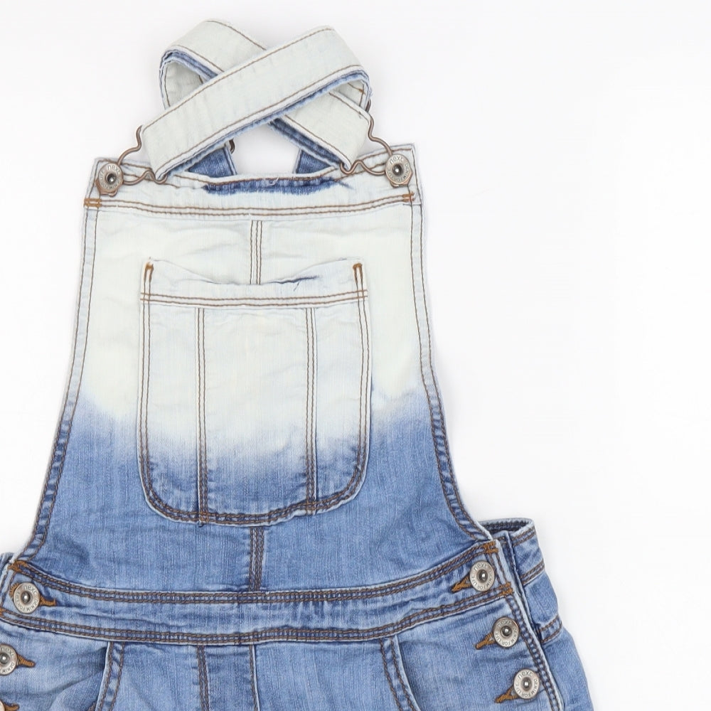 NEXT Girls Blue Cotton Shorts One-Piece Size 10 Years Button