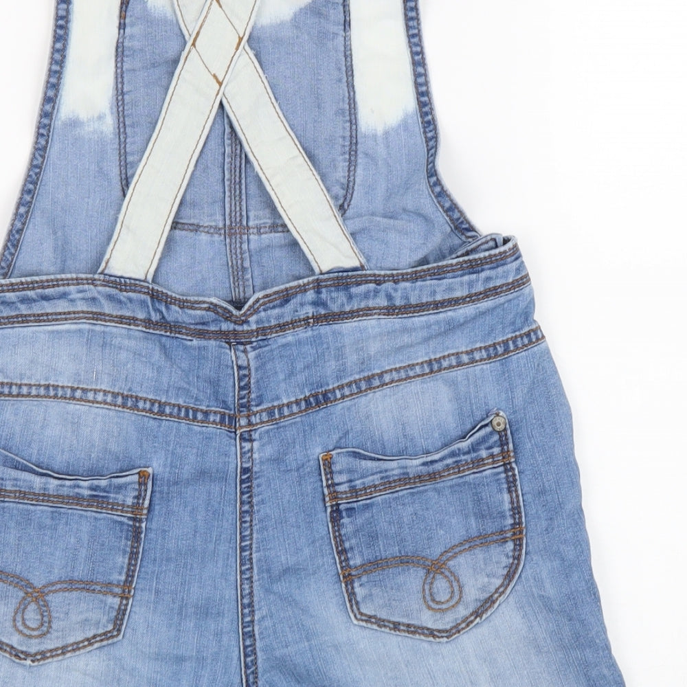 NEXT Girls Blue Cotton Shorts One-Piece Size 10 Years Button