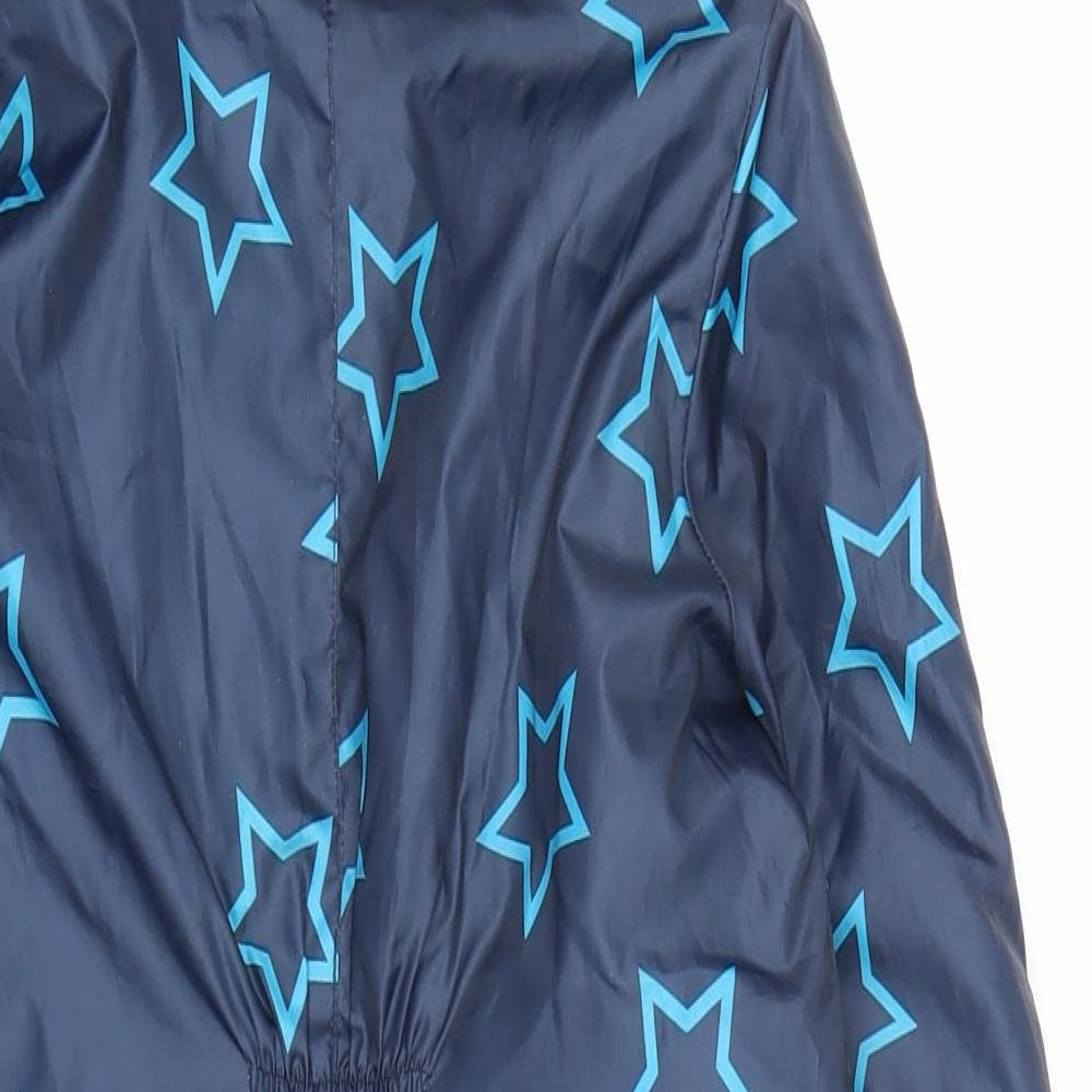 F&F Boys Blue Geometric Parka Snowsuit Size 2-3 Years Zip - Star Pattern