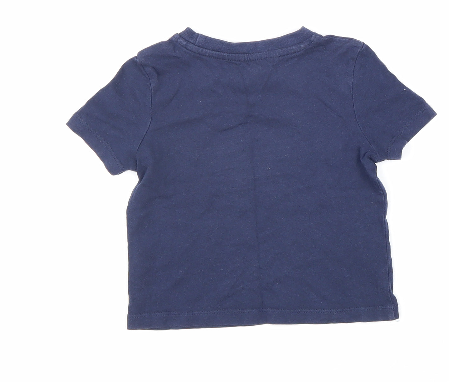 By Very Boys Blue 100% Cotton Basic T-Shirt Size 9-12 Months Round Neck