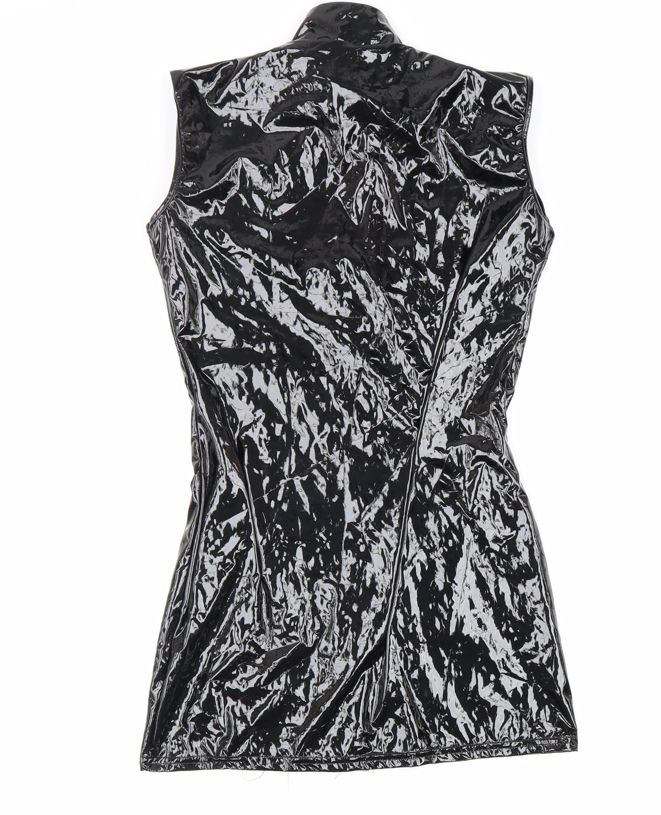 Preworn Womens Black Polyester Mini Size L High Neck Zip