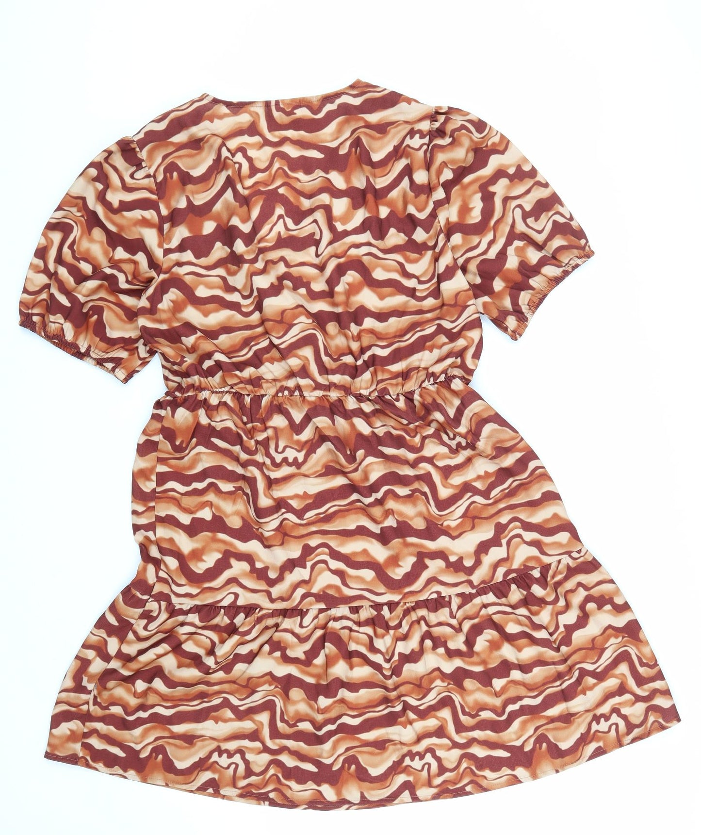 VILA Womens Multicoloured Geometric Polyester Fit & Flare Size XL V-Neck