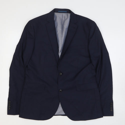 NEXT Mens Blue Polyester Jacket Blazer Size 42