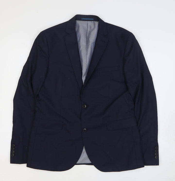 NEXT Mens Blue Polyester Jacket Blazer Size 42
