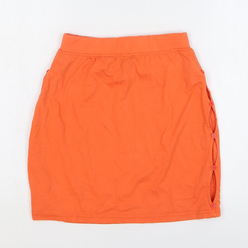 Missguided Womens Orange Polyester Bandage Skirt Size 8 Button