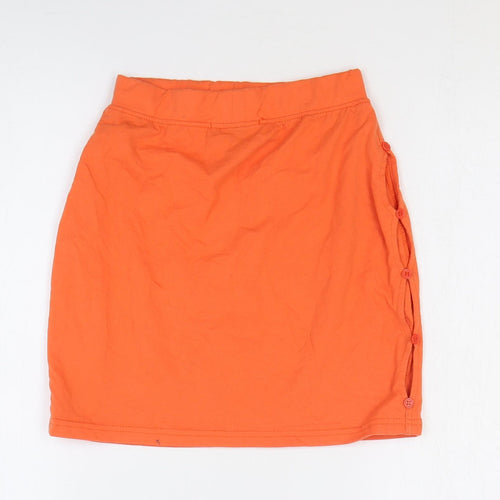 Missguided Womens Orange Polyester Bandage Skirt Size 8 Button