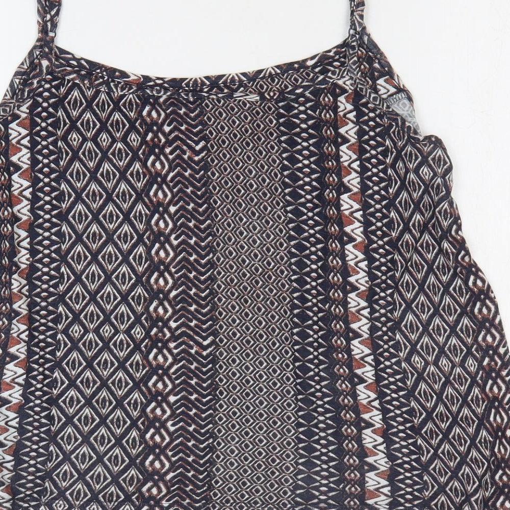 Debenhams Womens Multicoloured Geometric Polyester Camisole Tank Size 14 Scoop Neck