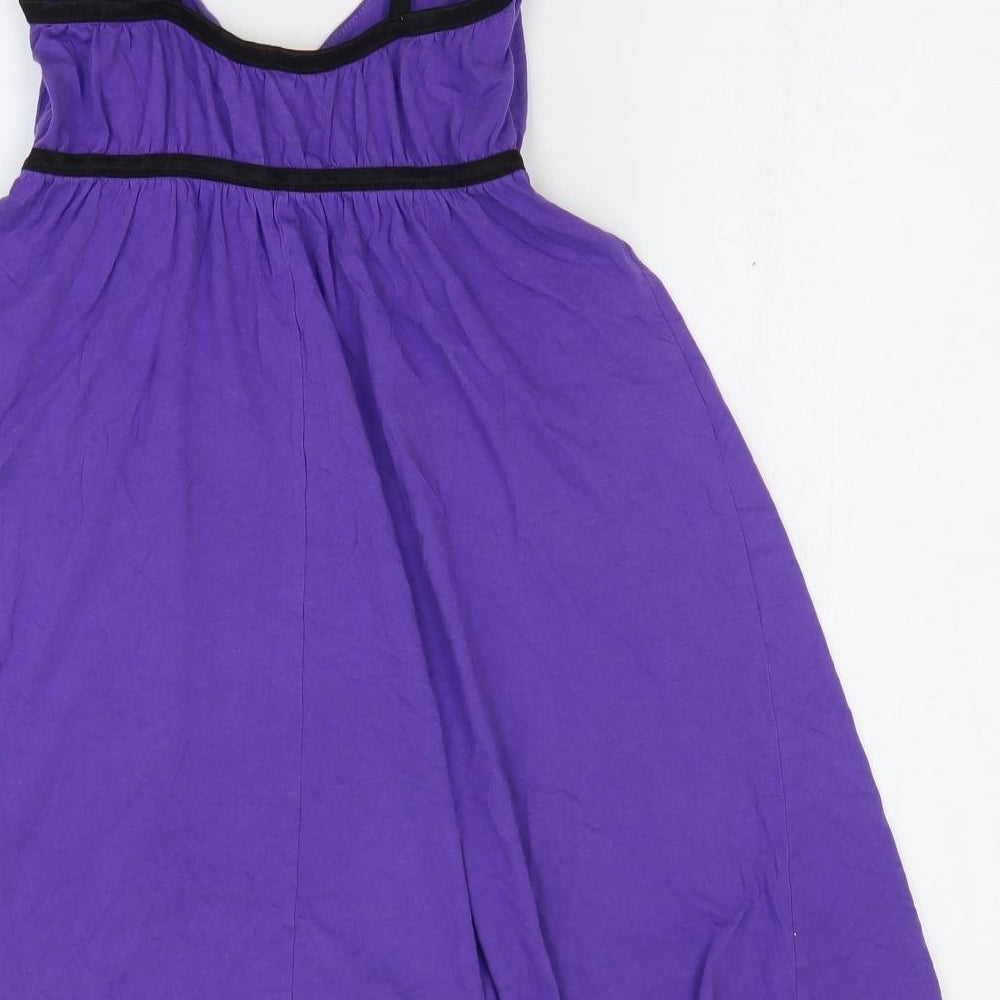 H&M Womens Purple 100% Cotton Mini Size 8 Sweetheart Pullover