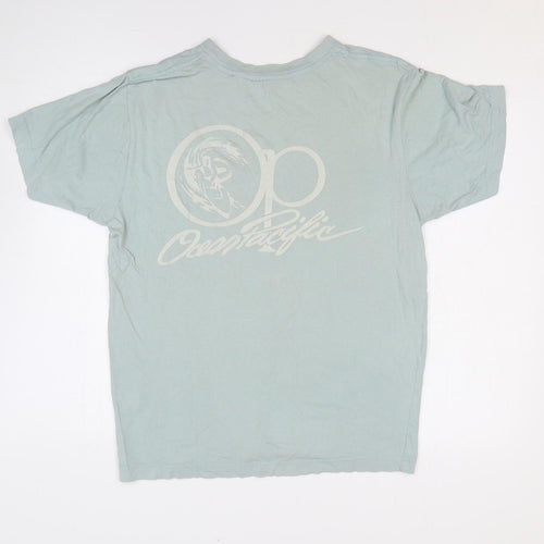 Ocean Pacific Womens Blue 100% Cotton Basic T-Shirt Size M Crew Neck