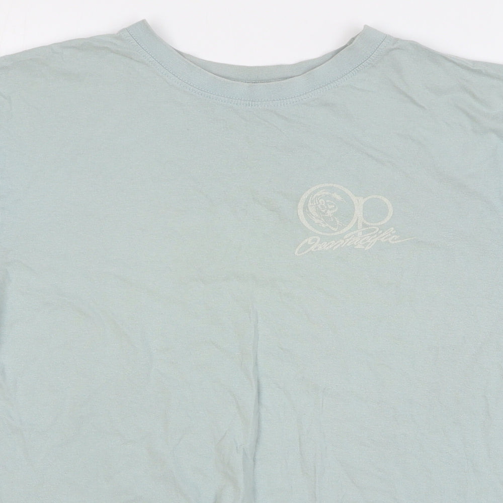 Ocean Pacific Womens Blue 100% Cotton Basic T-Shirt Size M Crew Neck