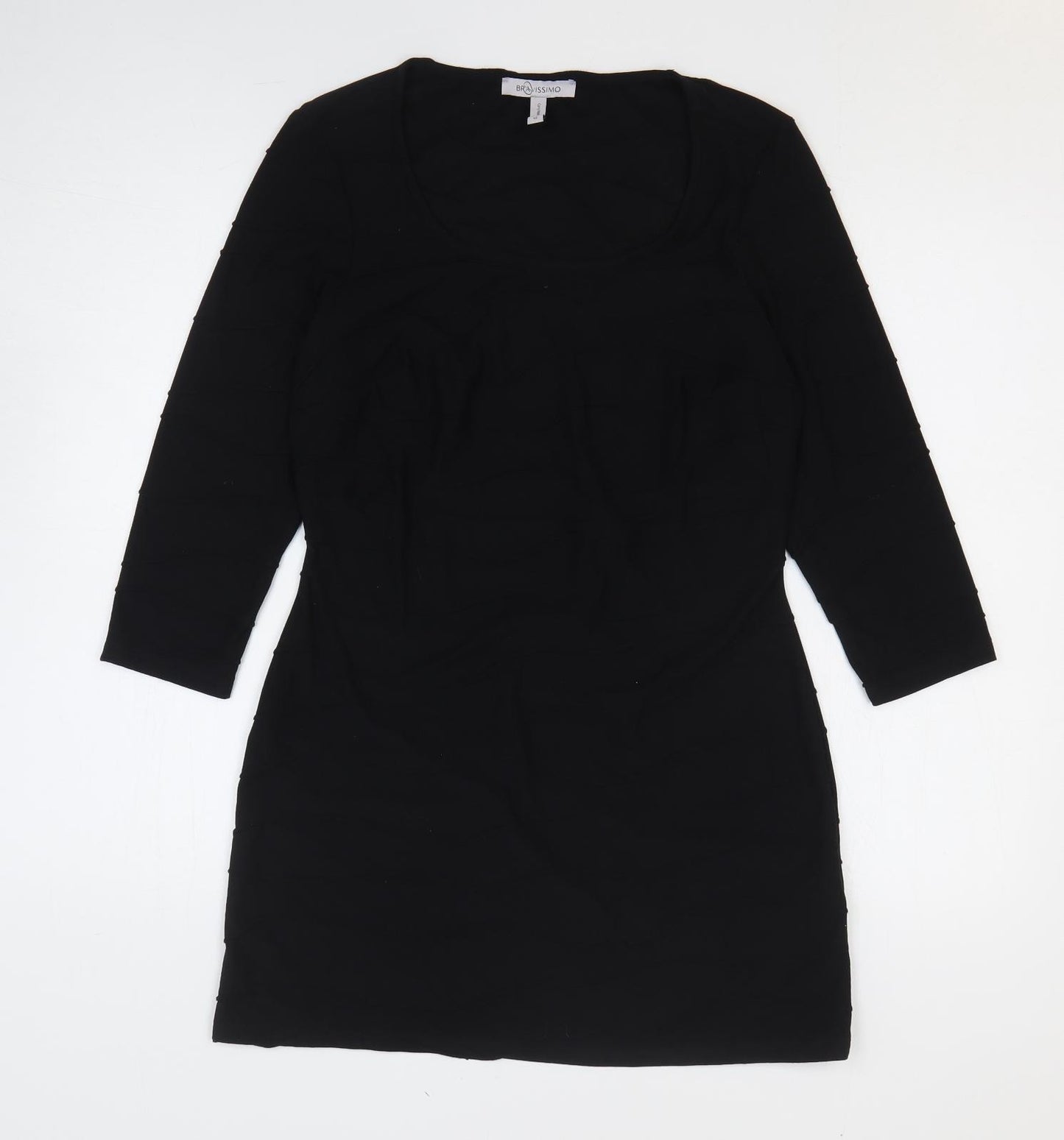 Bravissimo Womens Black Polyester Mini Size 12 Round Neck Pullover