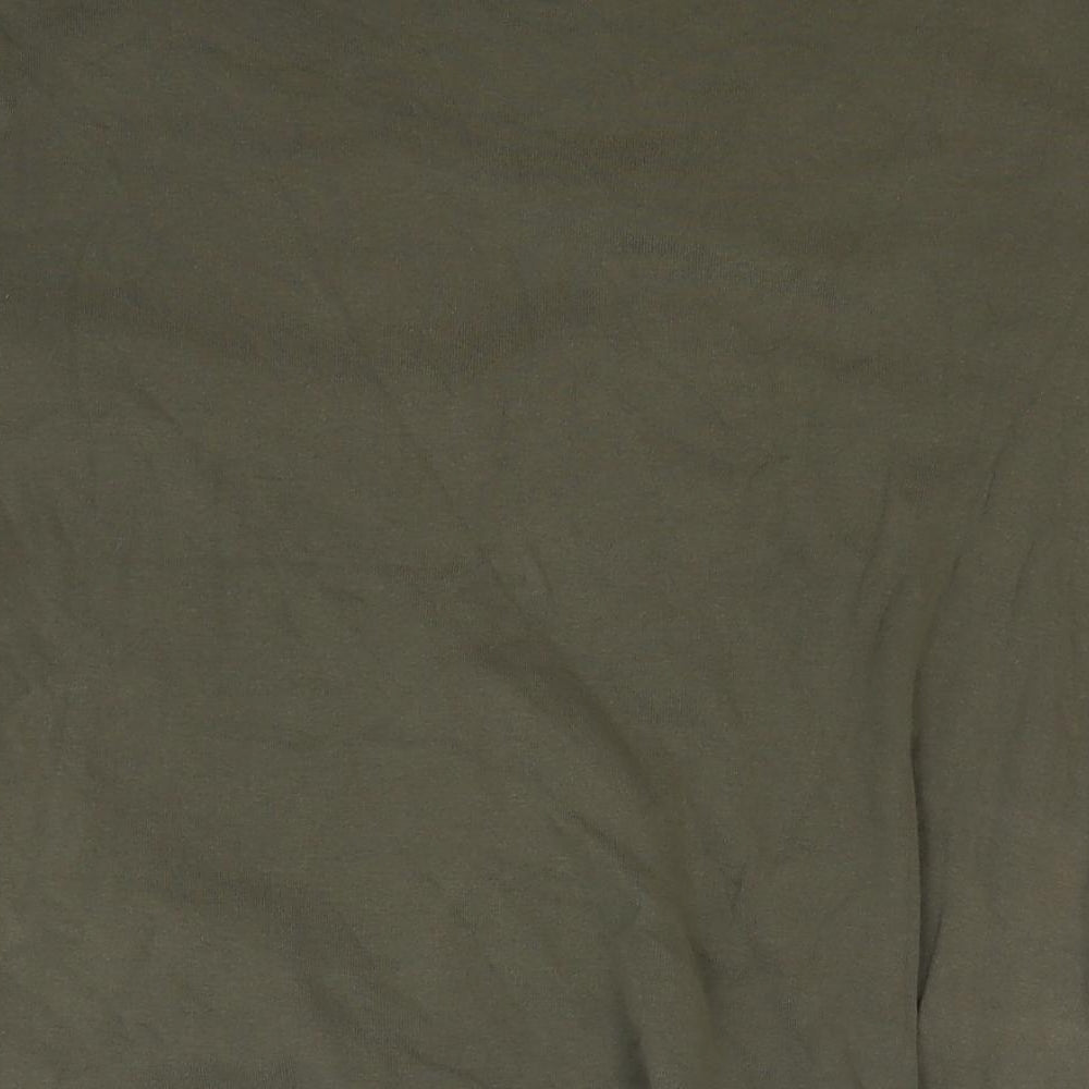 Marks and Spencer Womens Green 100% Cotton Basic T-Shirt Size 20 V-Neck