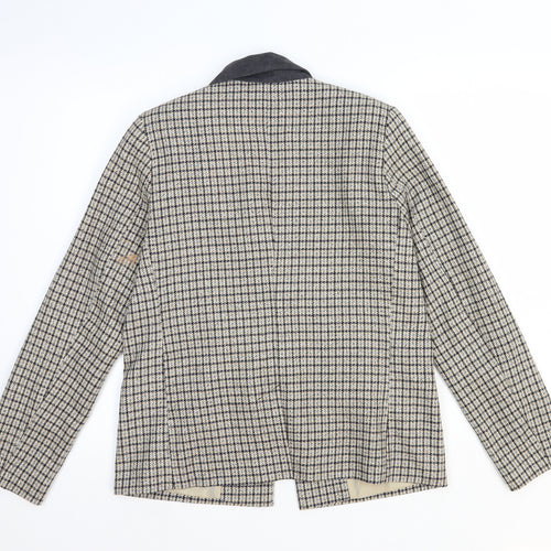 TU Womens Beige Check Jacket Blazer Size 12