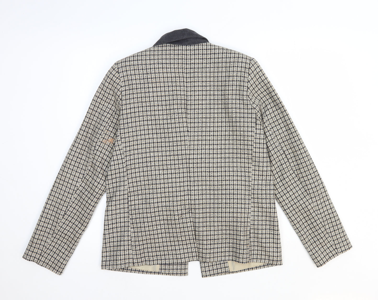TU Womens Beige Check Jacket Blazer Size 12
