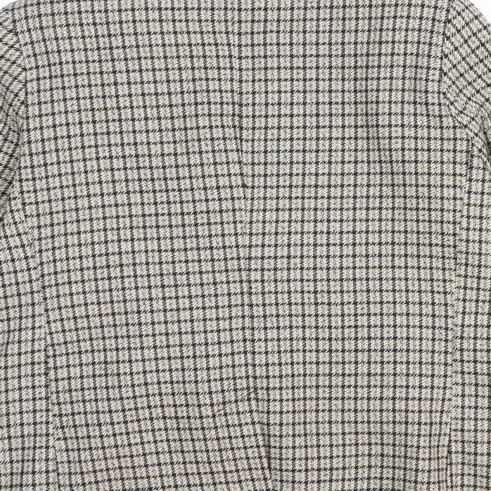 TU Womens Beige Check Jacket Blazer Size 12