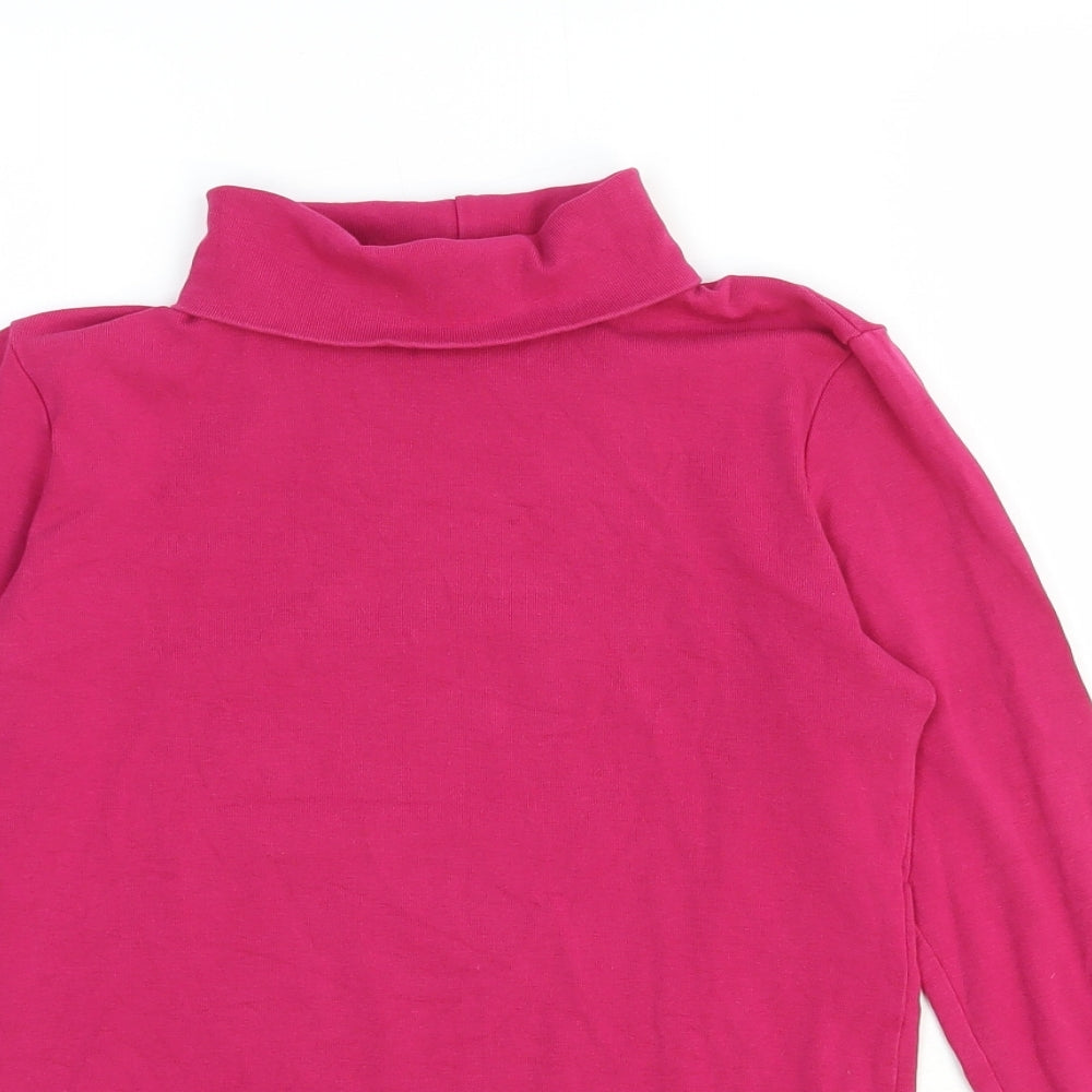 Uniqlo Womens Pink Cotton Basic T-Shirt Size M Roll Neck