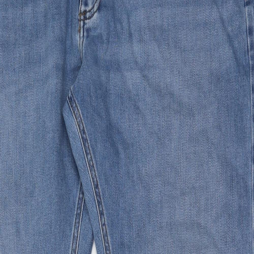 Marks and Spencer Mens Blue Cotton Straight Jeans Size 38 in L31 in Slim Button