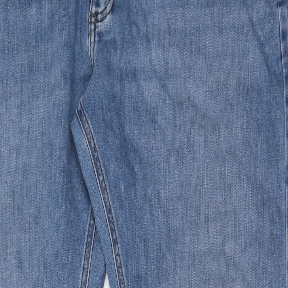 Marks and Spencer Mens Blue Cotton Straight Jeans Size 38 in L31 in Slim Button