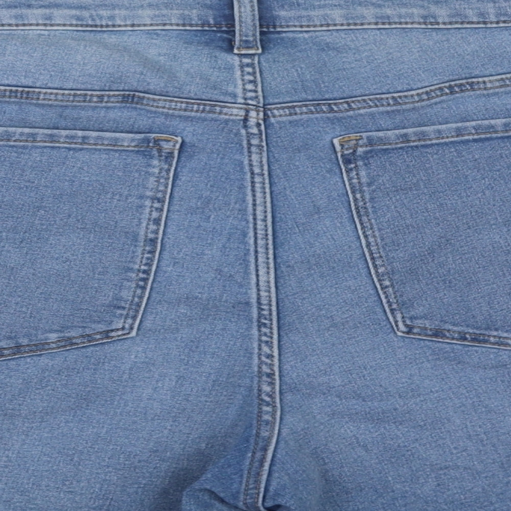 Marks and Spencer Womens Blue Cotton Hot Pants Shorts Size 22 Regular Button