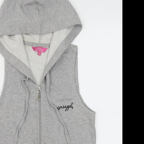 Debenhams Womens Grey Cotton Full Zip Sweatshirt Size 8 Zip