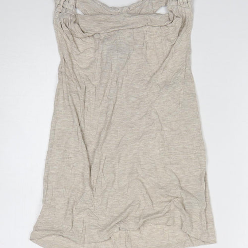 Preworn Womens Beige Viscose Basic Tank Size XS Cowl Neck