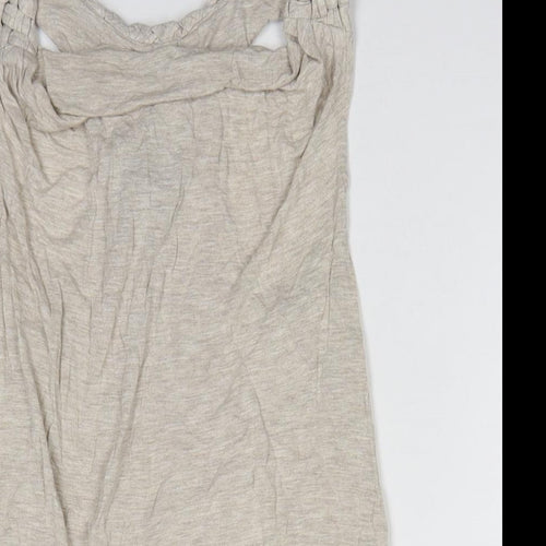 Preworn Womens Beige Viscose Basic Tank Size XS Cowl Neck