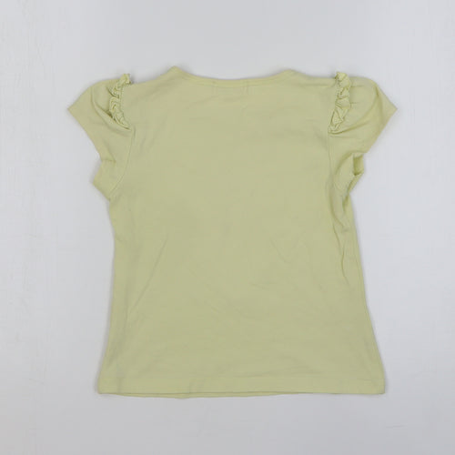 Jona Michelle Girls Yellow Cotton Basic T-Shirt Size 7 Years Round Neck Pullover