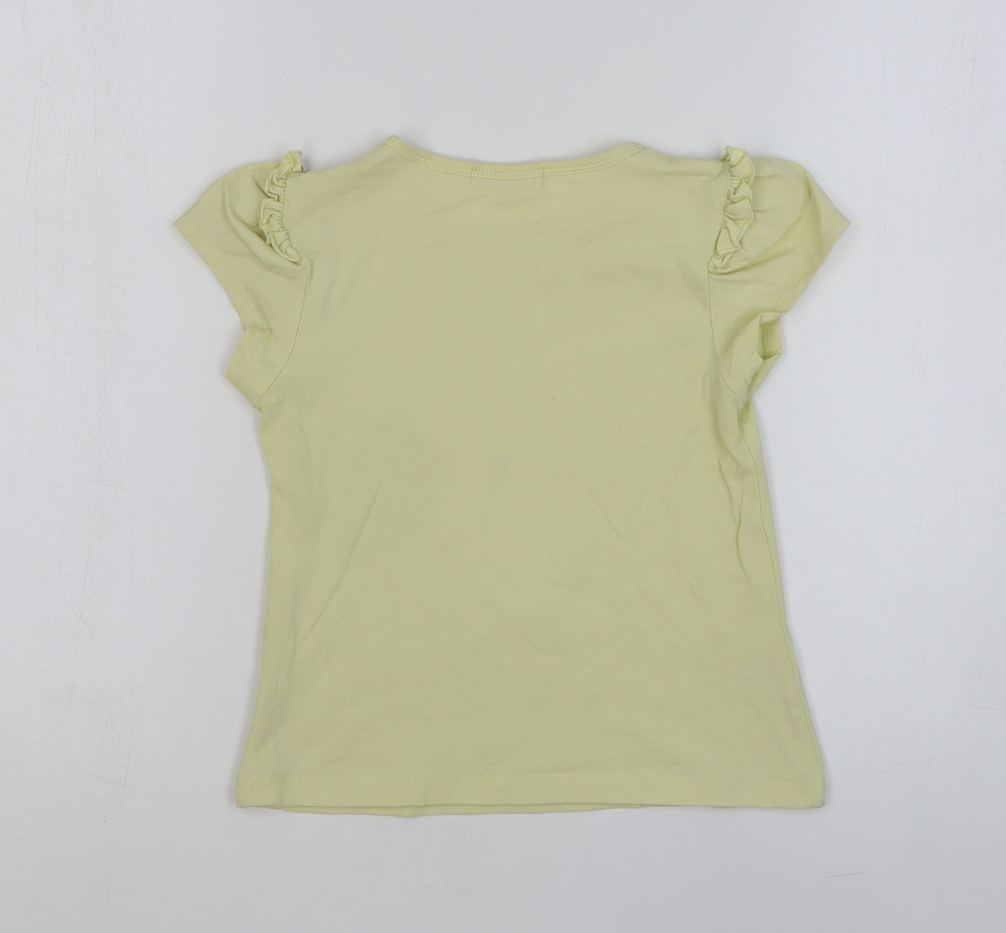 Jona Michelle Girls Yellow Cotton Basic T-Shirt Size 7 Years Round Neck Pullover