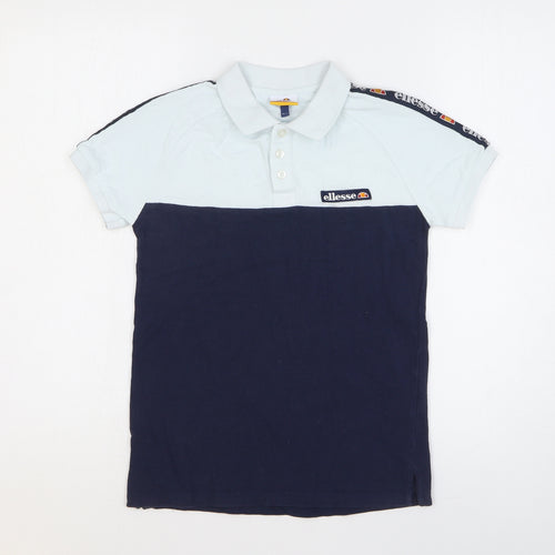 ellesse Boys Blue Cotton Basic Polo Size 10-11 Years Collared Button