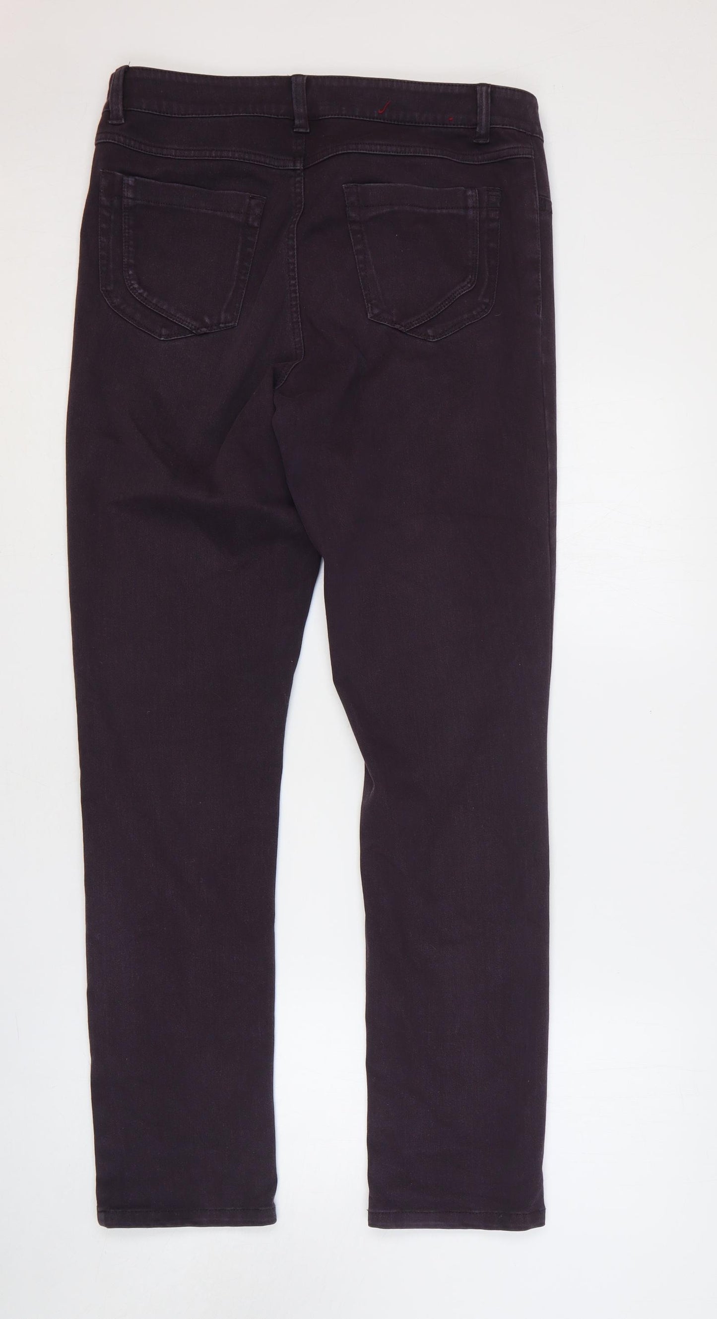 Love Womens Purple Cotton Straight Jeans Size 16 Regular Zip