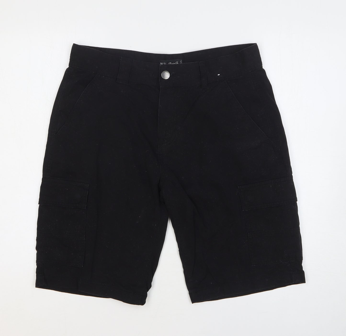 Denim & Co. Mens Black Cotton Bermuda Shorts Size 34 in Regular Zip