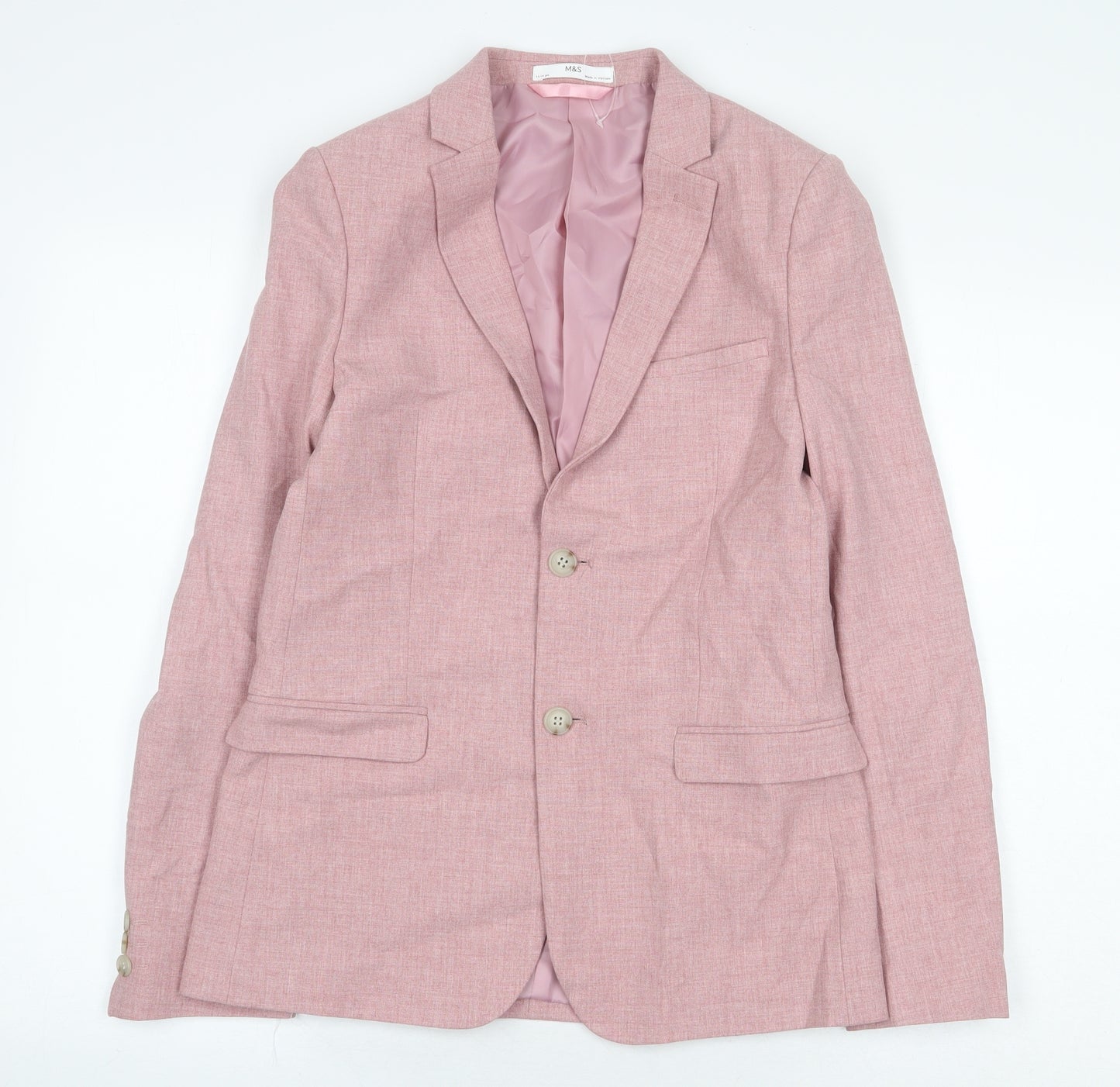 Marks and Spencer Boys Pink Jacket Size 13-14 Years Button