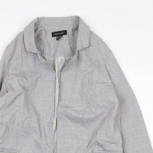 New Look Womens Grey Jacket Size 6 Button