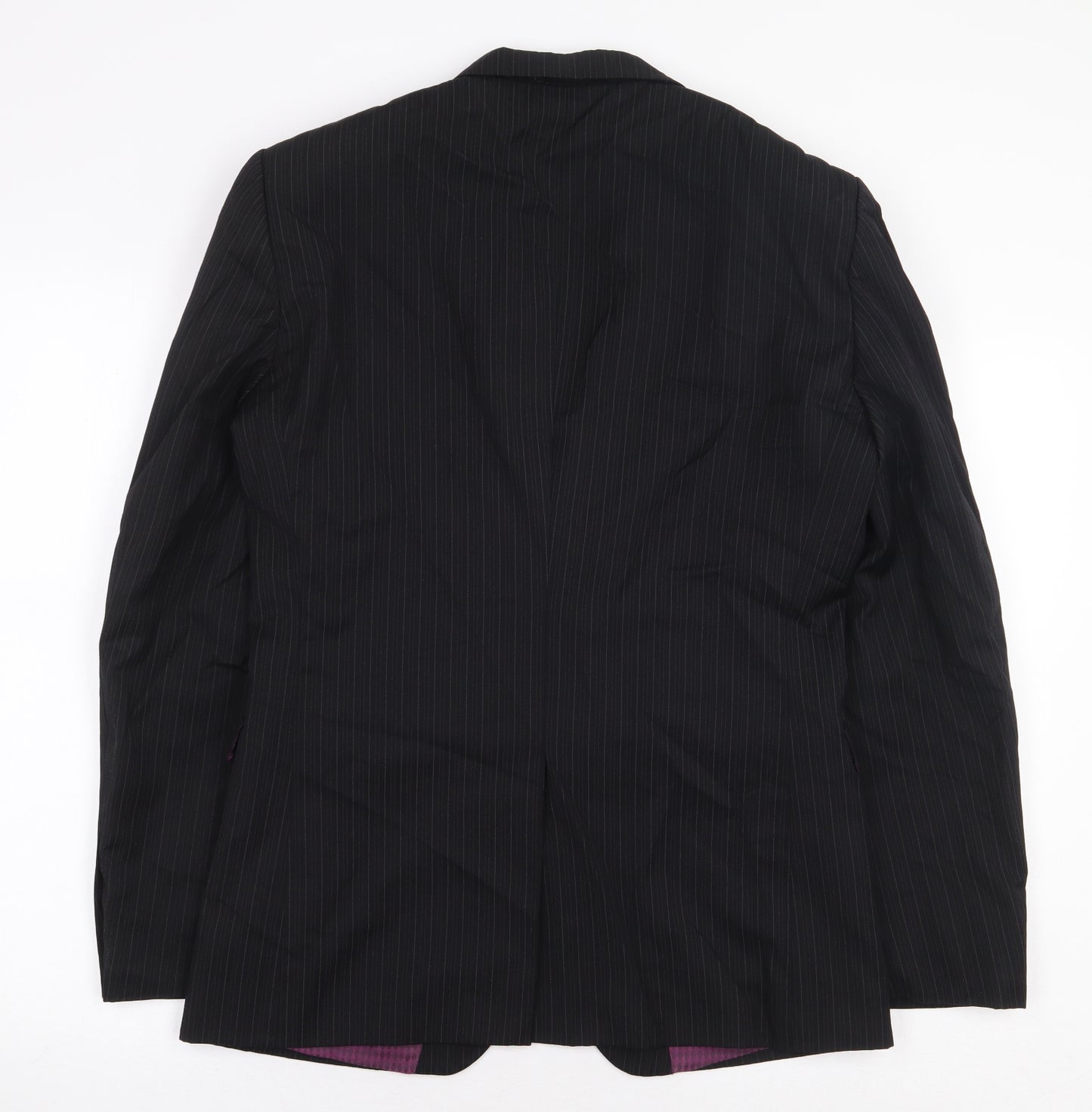 NEXT Mens Black Striped Wool Jacket Blazer Size 36