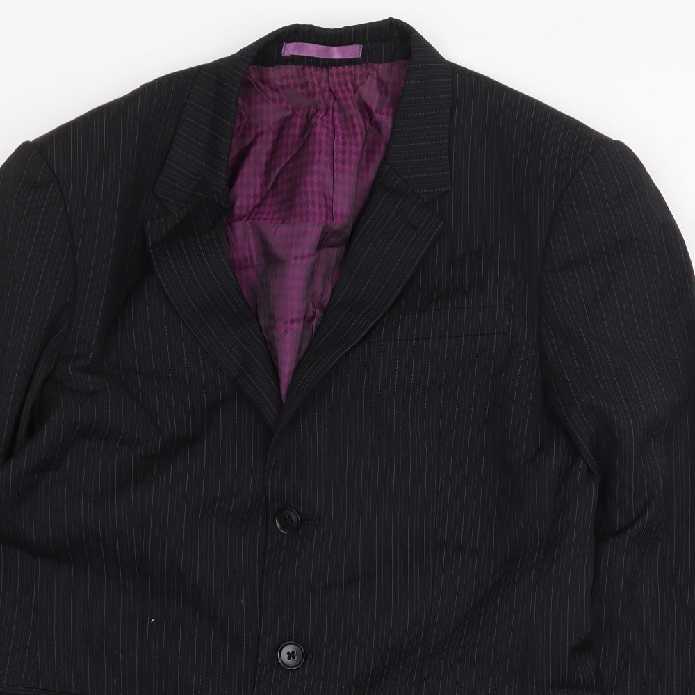 NEXT Mens Black Striped Wool Jacket Blazer Size 36