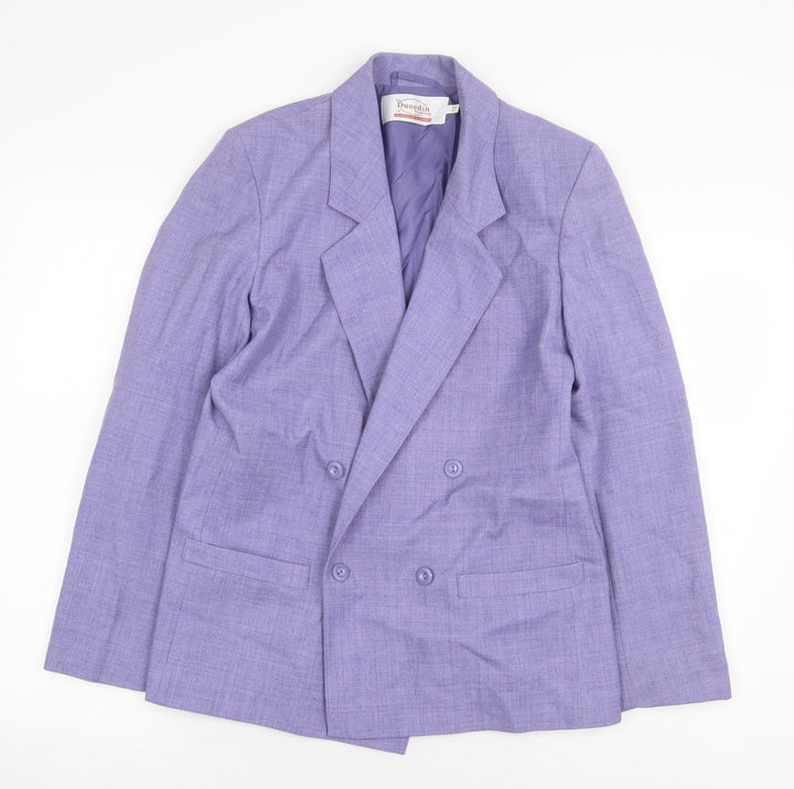 The Dunedin Tradition Womens Purple Polyester Jacket Blazer Size 12